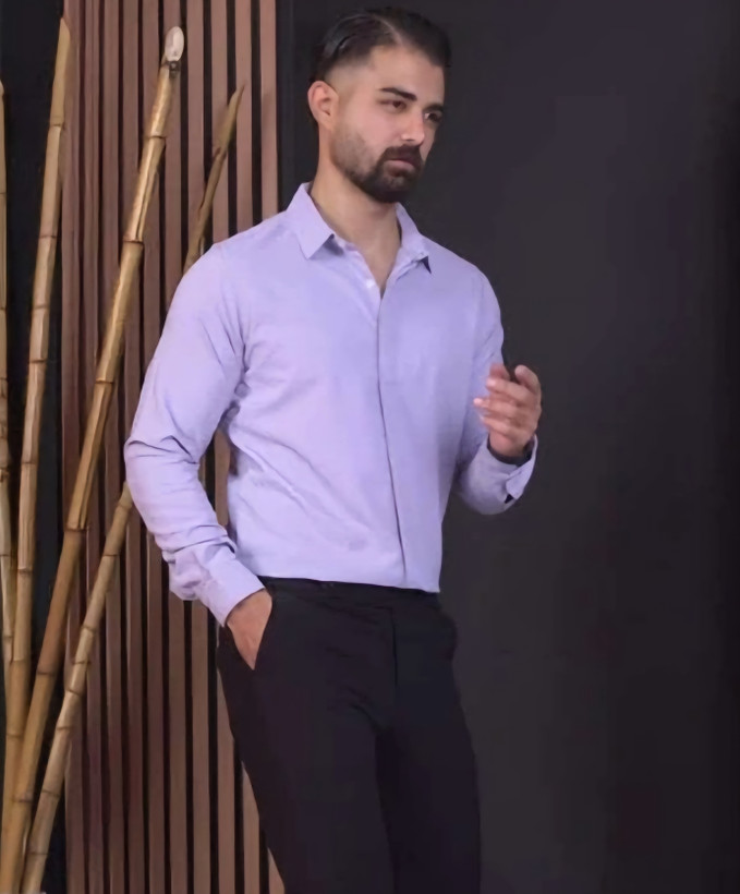 پیراهن مردانه یاسی دکمه مخفی دوشین original